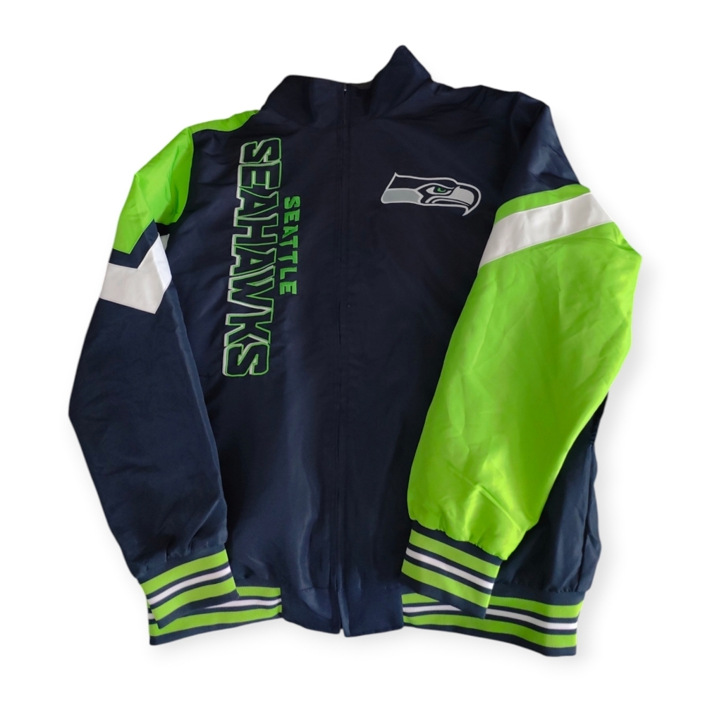 Seattle Seahawks G-III Extreme College Navy Strong Arm Reversible Full-ZipJacket